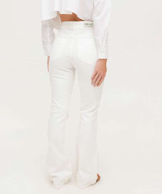 Calça Flare Feminina Cotelê Cintura Alta