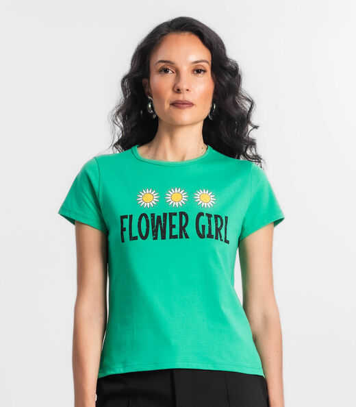 Blusa T-Shirt Feminina Estampada Select Verde