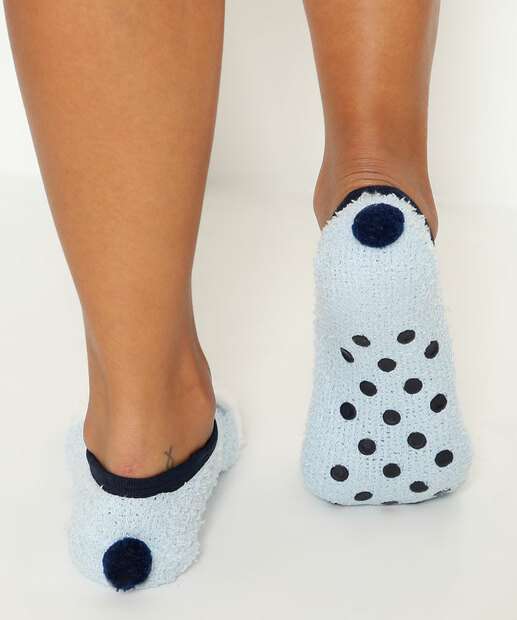 Meia Sapatilha Feminina Chenille Gato Antiderrapante Marisa