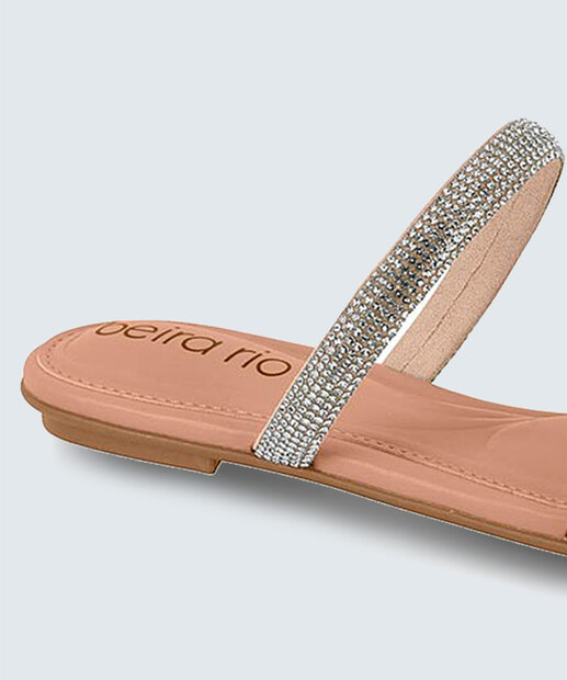 Rasteirinha Feminina Tiras Strass Beira Rio