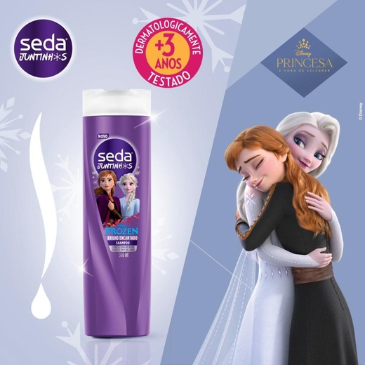 Shampoo Seda Infantil Frozen Juntinhos Brilho Encantado com 300ml