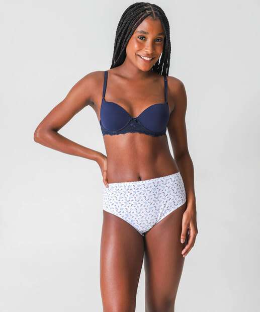 Kit 2 Calcinhas Alta Marisa Branco