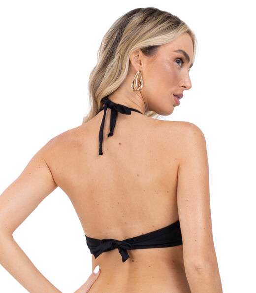 Top Biquíni Liso Com Bojo Uni Femme Preto