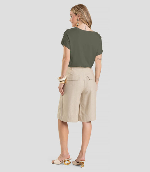 Blusa Feminina Com Botões Dianna Verde