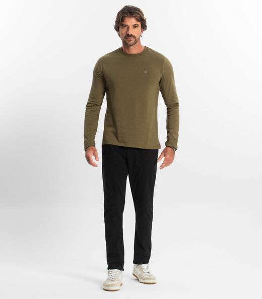 Camiseta Manga Longa Meia Malha Diametro Verde