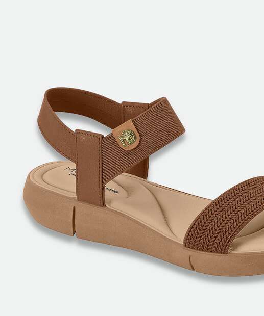 Sandália Feminina Rasteira Tiras Modare Marrom