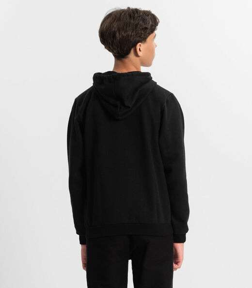 Blusão Juvenil Masculino Com Capuz Minty Preto