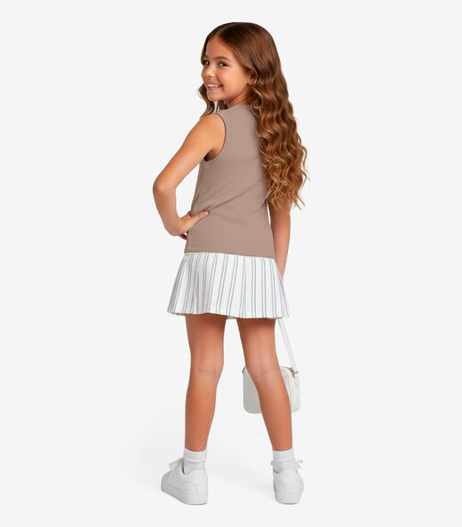 Regata Básica Infantil Menina Lisa Soletex Marrom