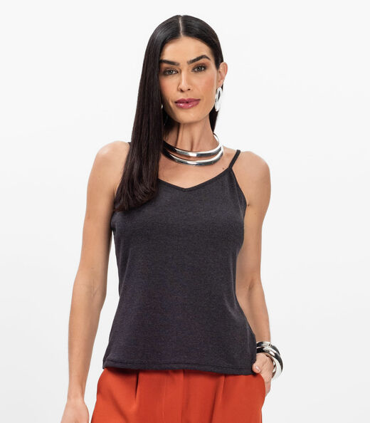 Blusa de Alça Infinita Cor Preto
