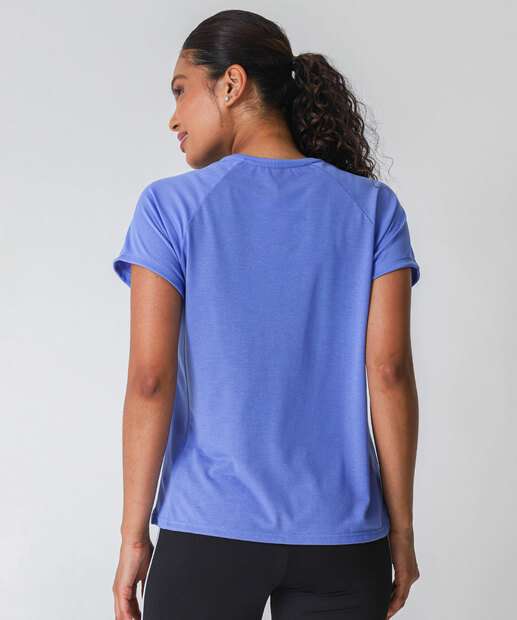 Blusa Feminina Fitness Recorte Marisa Azul