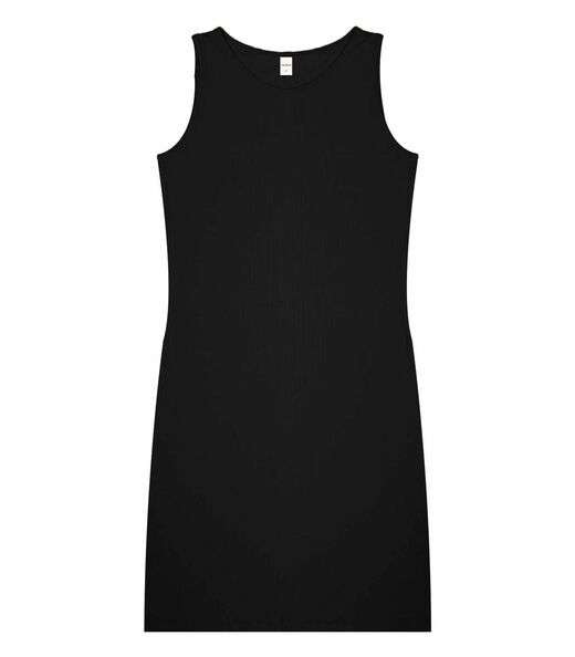 Vestido Curto Em Ribana Canelada Rovitex Preto
