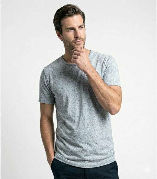 Image_Camiseta Masculina em Meia Malha Botonê Select Cinza