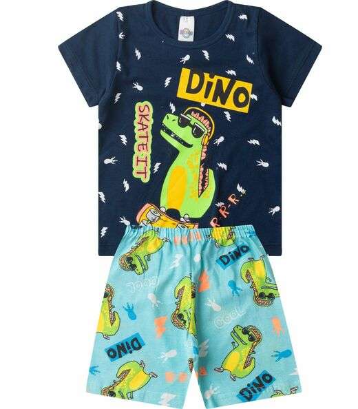 Pijama Infantil Masculino Brilha No Escuro kappes Azul
