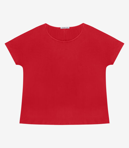 Blusa Manga Curta Feminina Plus Size Secret Glam Vermelho