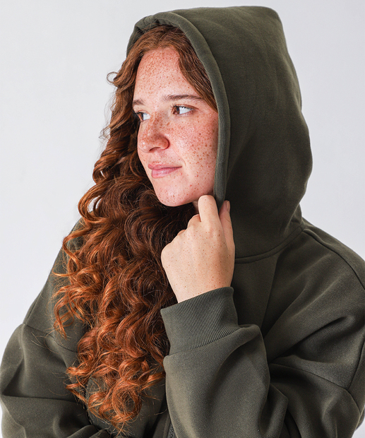 Casaco Plus Size Feminino Moletom Capuz Marisa Verde