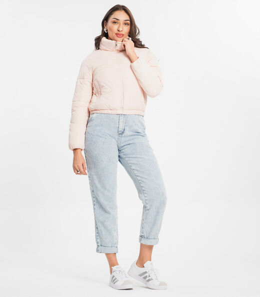 Jaqueta Feminina Puffer Bomber Select Rosa