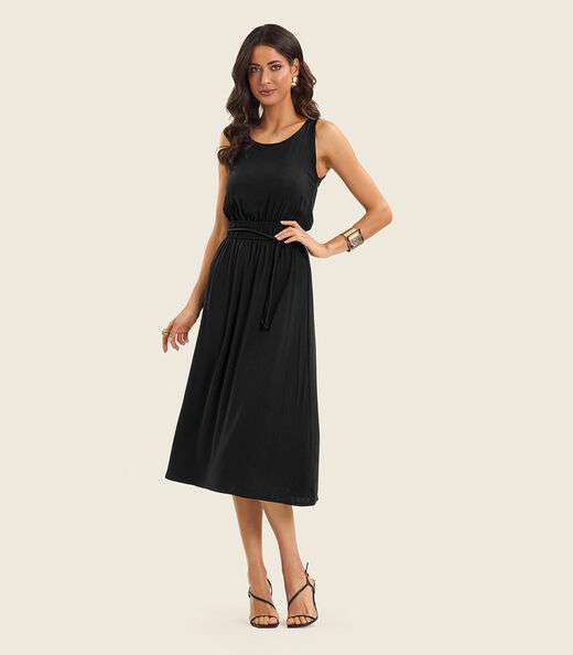 Image_Vestido Midi Feminino Com Cinto Endless Preto