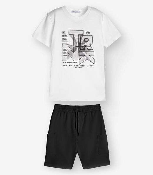 Image_Conjunto Camiseta com Bermuda Menino Trick Nick Branco