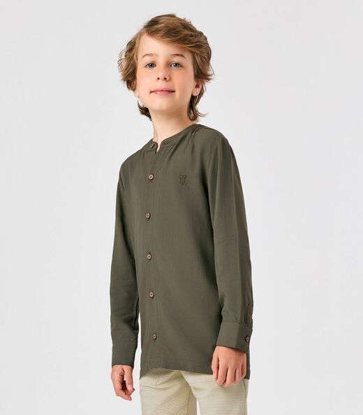 Camisa Infantil Menino Manga Longa Trick Nick Verde