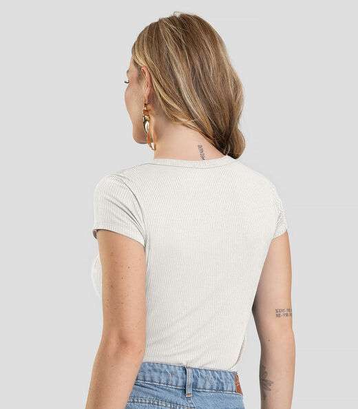 Blusa Feminina Canelada Dianna Bege