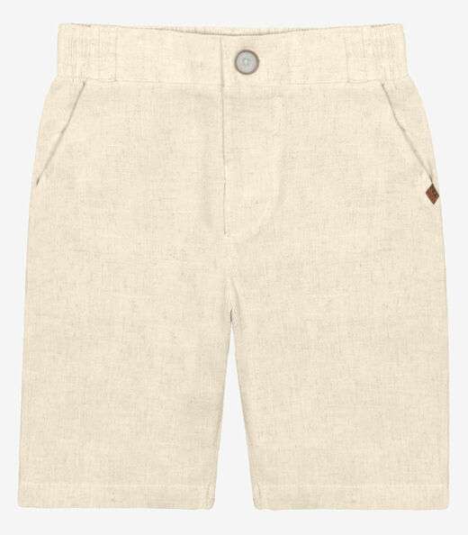 Bermuda Menino Linho Strong Trick Nick Bege