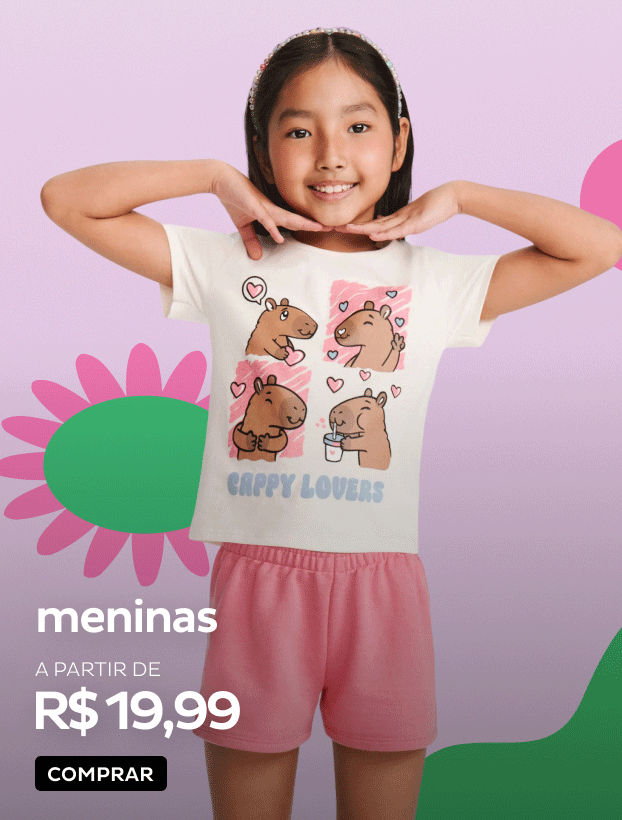 Roupas para Meninas a partir de R$13,99