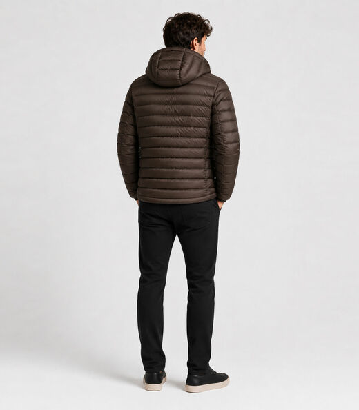 Jaqueta Masculina Puffer Com Capuz All Free Marrom