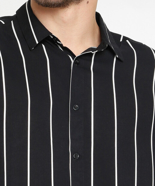 Camisa Masculina Listrada Manga Curta MR