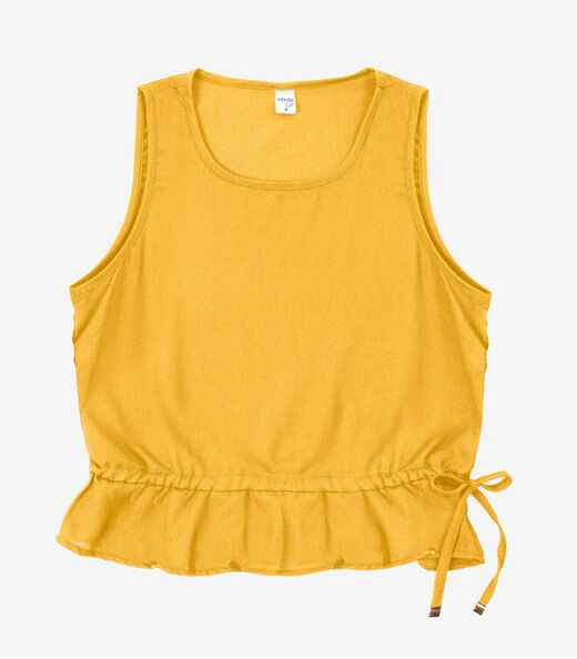 Regata Feminina em Crepe Infinita Cor Amarelo