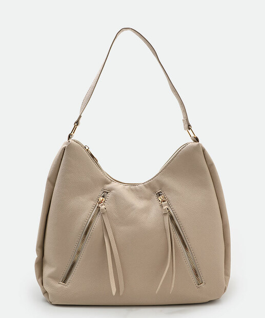Bolsa De Ombro Tote Feminina Marisa Bege