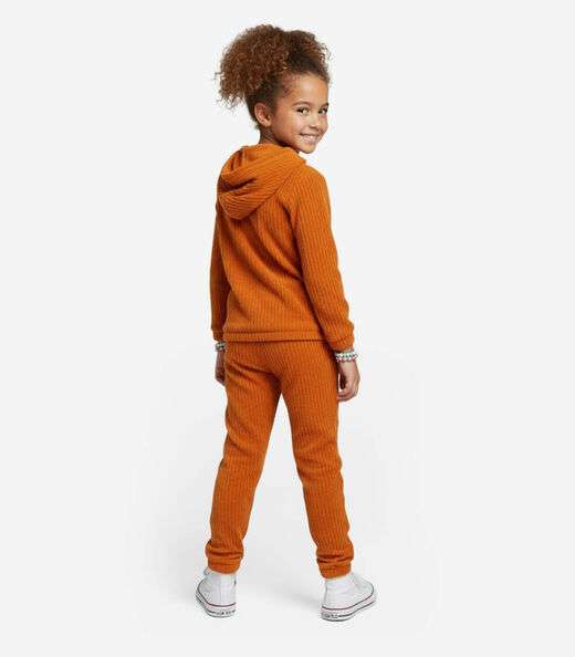 Conjunto Infantil  Moletom com Capuz e Calça Select Marrom