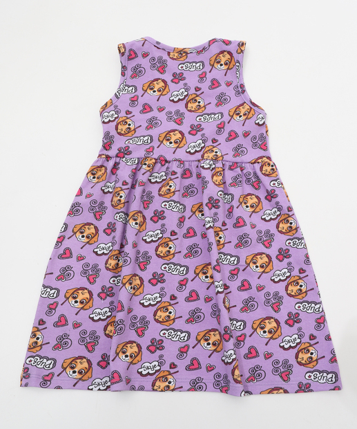 Vestido Infantil Personagem Patrulha Canina Lilás Tam 1 ao 3