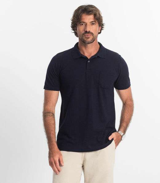 Image_Polo Masculina Pique Diametro Azul