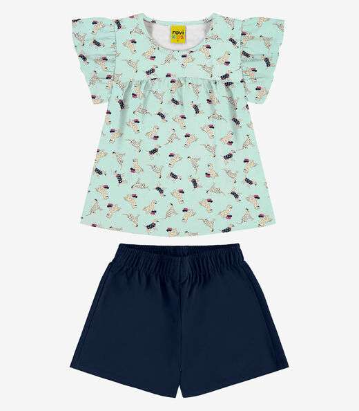 Image_Conjunto Infantil Blusa Com Shorts Rovi Kids Verde