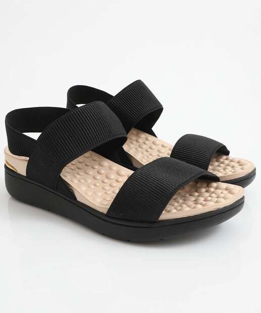 Sandália Feminina Flatform Tiras Modare Preto