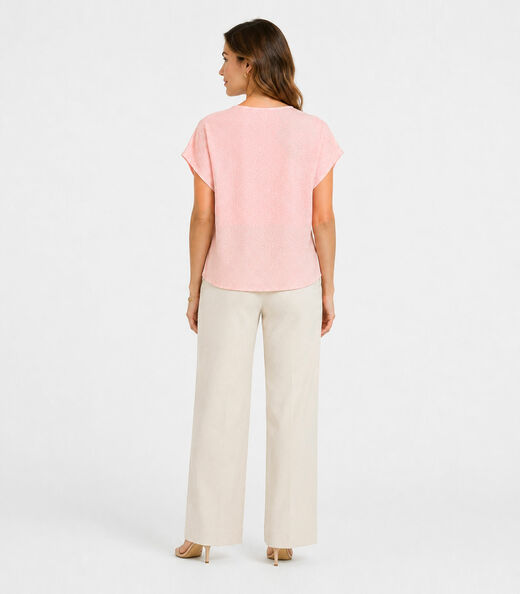 Blusa Feminina Malha Jacquard Vulca Infinita Cor Rosa