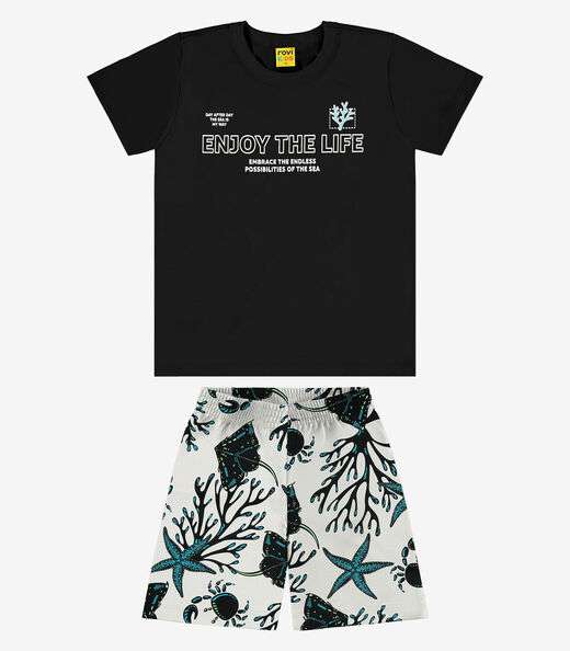 Image_Conjunto Infantil Camiseta Com Bermuda Rovi Kids Preto