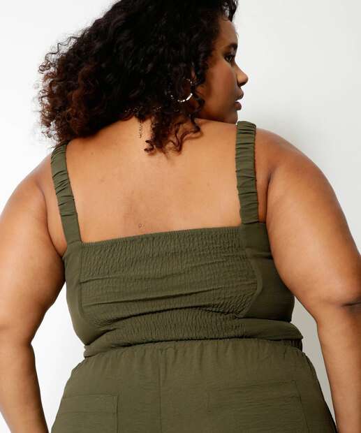 Blusa Plus Size Feminina Cropped Regata Marisa