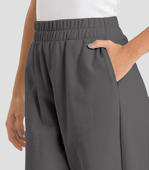 Calça Jogger Feminina em Moletom Penteado Dianna Cinza
