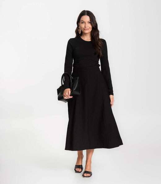 Blusa Manga Longa Básica Select Preto