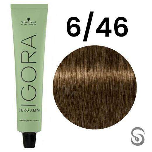 Image_Schwarzkopf Igora Zero AMM 6-46 Louro Escuro Bege Marrom 60mL