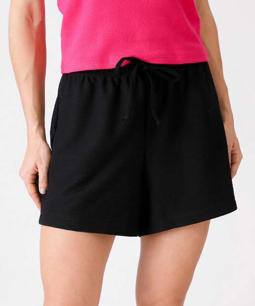 Short Cintura Alta Feminino Textura Marisa