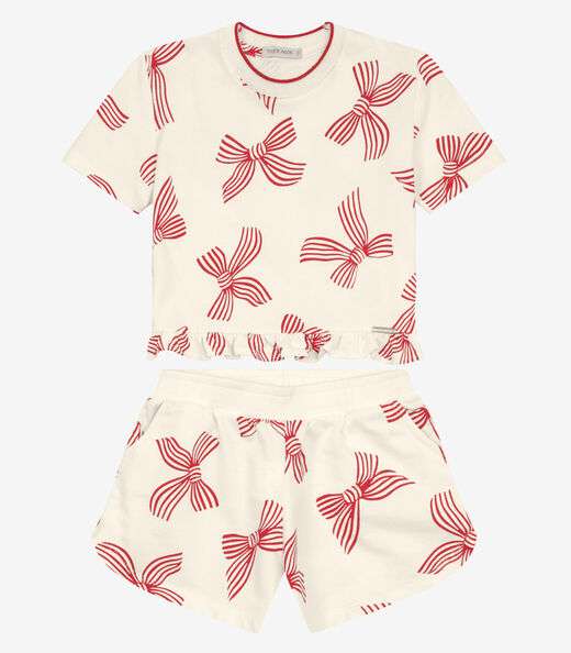 Conjunto Blusa com Shorts em Moletinho Trick Nick Off White