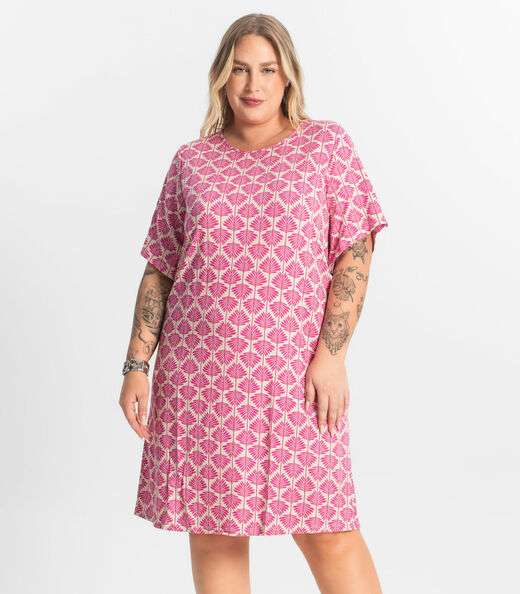 Image_Vestido Estampado Plus Size Secret Glam Rosa