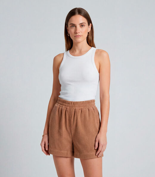 Shorts Feminino Moletinho Gorgurinho Infinita Cor Marrom