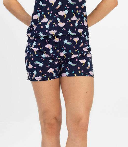 Short Doll Curto Feminino De Liganete Bella Ana Azul