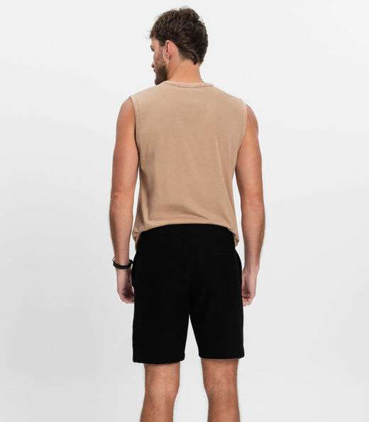 Bermuda Masculino de Moletinho Gorgurinho Diametro Preto