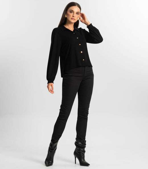 Camisa Feminina Manga Longa Endless Preto