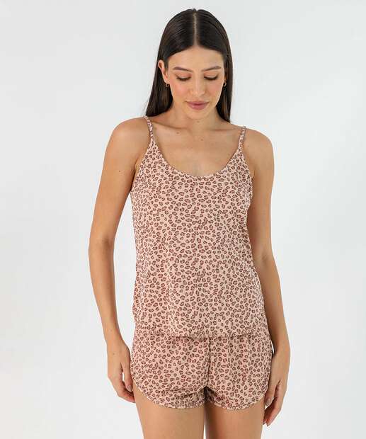 Image_Baby Doll Liganete Estampa Animal Print Delrio Bege