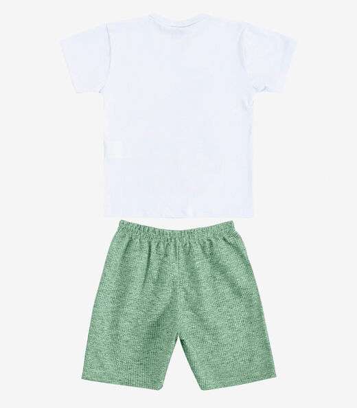 Conjunto Infantil Curto Verão Menino Select Branco